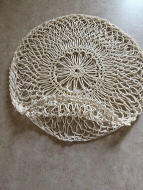 Handmade Crocheted Round Pillow Cover